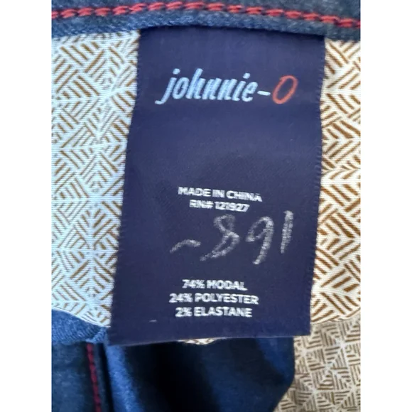 Johnnie-O London Pants W 40 L 32 Indigo Blue Stretch Chino JMPA100010 NWT